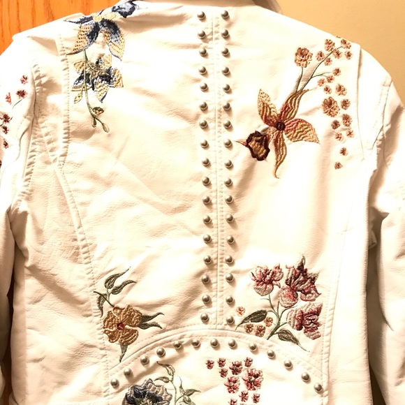 Floral Authentic Leather Jacket with lining - Picture 3 of 7